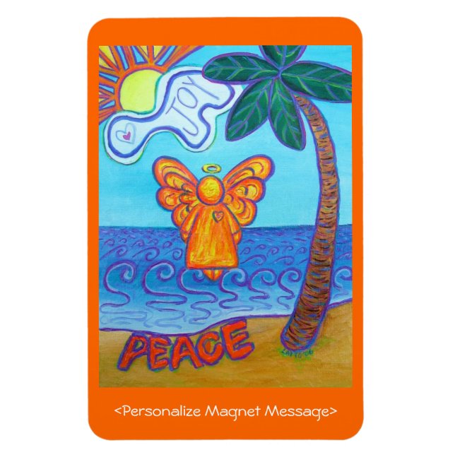 Beach Joy Angel Custom Art Personalised Magnets (Vertical)
