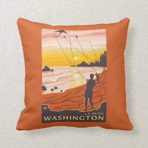 Beach & Kites - La Push, Washington Cushion