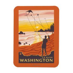 Beach & Kites - La Push, Washington Magnet