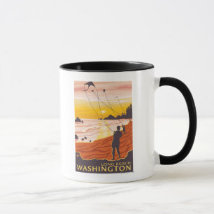 Beach & Kites - Long Beach, Washington Mug