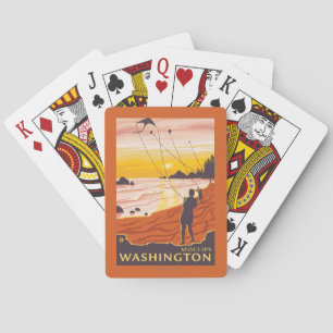 Beach & Kites - Moclips, Washington Playing Cards