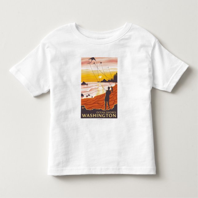 Beach & Kites - Ocean Shores, Washington Toddler T-Shirt (Front)