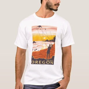 Beach & Kites - Seal Rock, Oregon T-Shirt