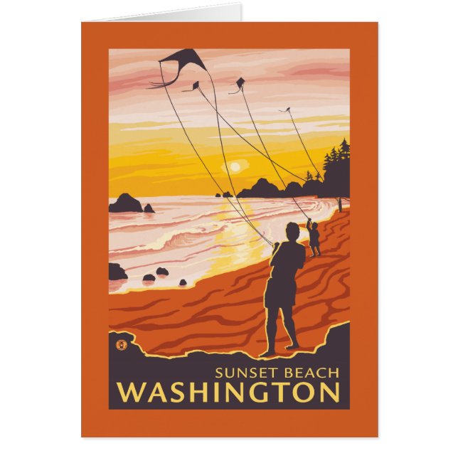 Beach & Kites - Sunset Beach, Washington (Front)