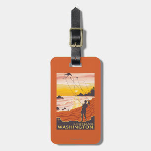 Beach & Kites - Sunset Beach, Washington Luggage Tag