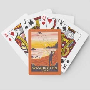 Beach & Kites - Washington Coast Playing Cards