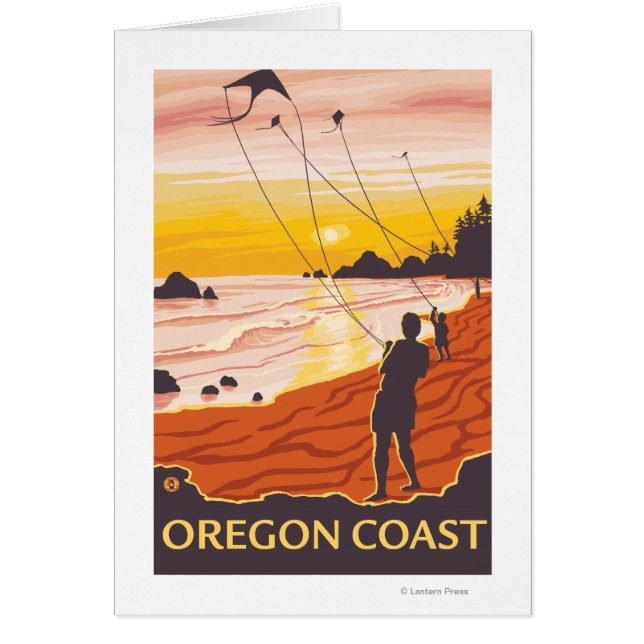 Beach & KitesCoastVintage Travel Poster (Front)