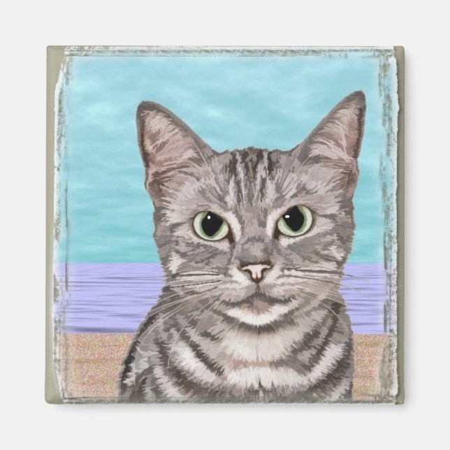 Beach Kitty Magnet (Front)