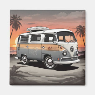 "Beach Kombi Fridge Magnet - Coastal Adventure Dec