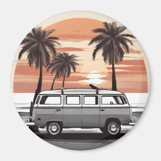 "Beach Kombi Fridge Magnet - Coastal Adventure Dec