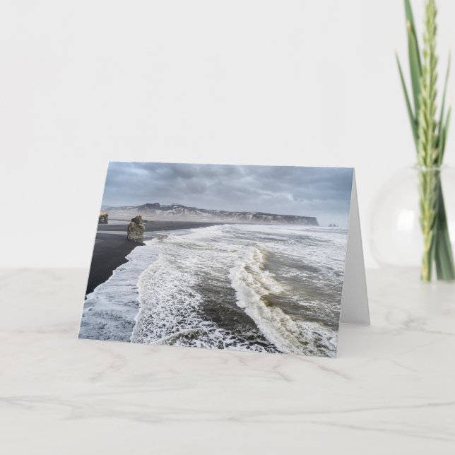 Beach Landscape In Winter Card (Front)