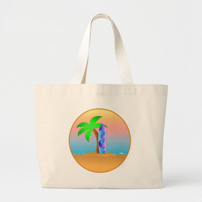 Beach Large Tote Bag (Front)