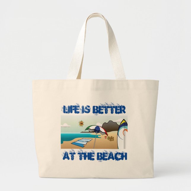 Beach Large Tote Bag (Front)
