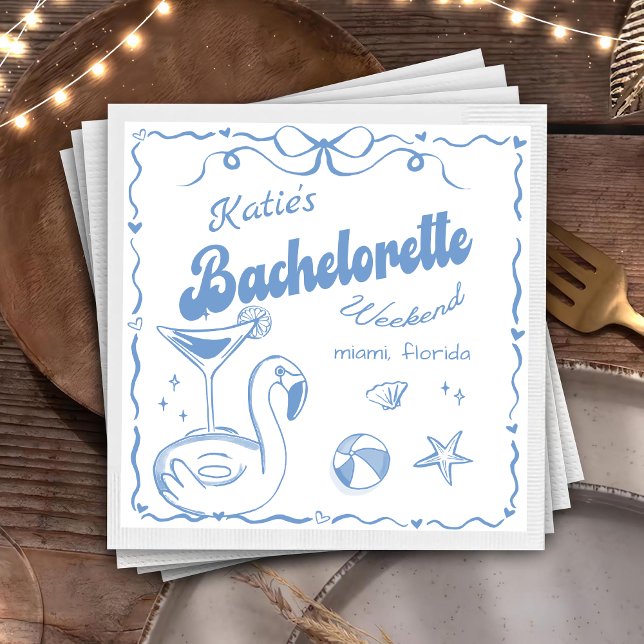 Beach Last Toast Bachelorette Party Napkins (Creator Uploaded)