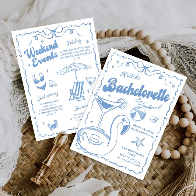 Beach Last Toast Bachelorette Weekend Invitation (Creator Uploaded)