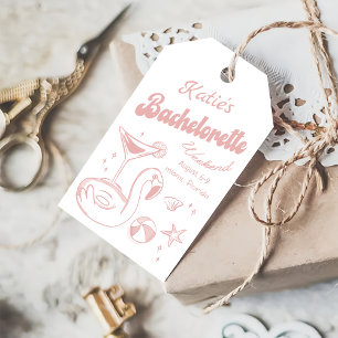 Beach Last Toast Pink Bachelorette Party Gift Tag