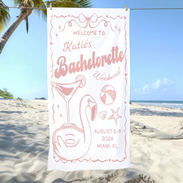  Beach Last Toast Pink Bachelorette Weekend Banner (Creator Uploaded)