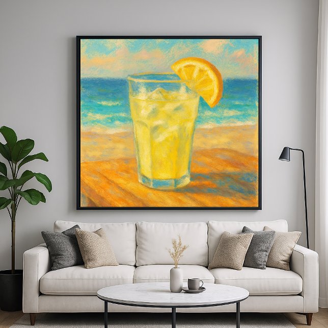 Beach lemonade - Pastel Painting Style Still Life Poster (Creator Uploaded)