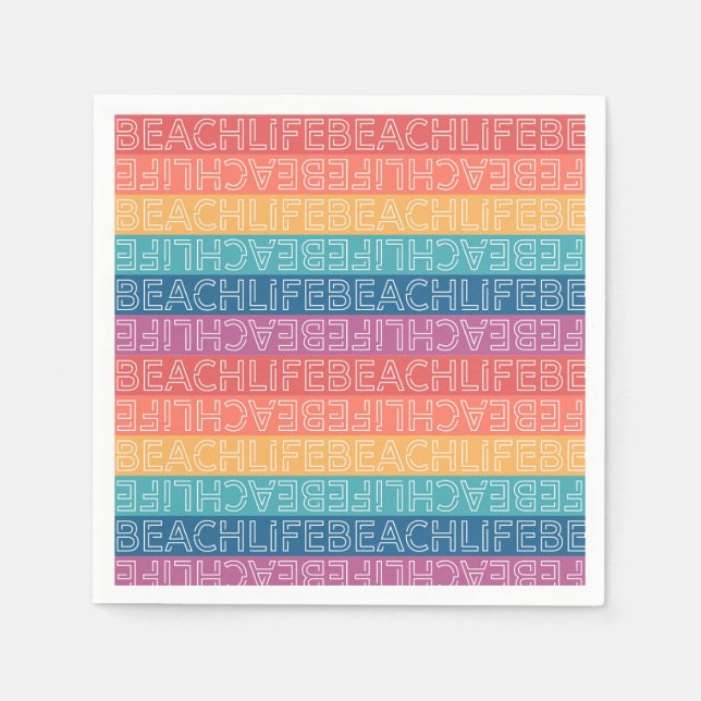 Beach Life Birthday Party Napkin (Front)