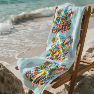 Beach Life Blue Beach Towel