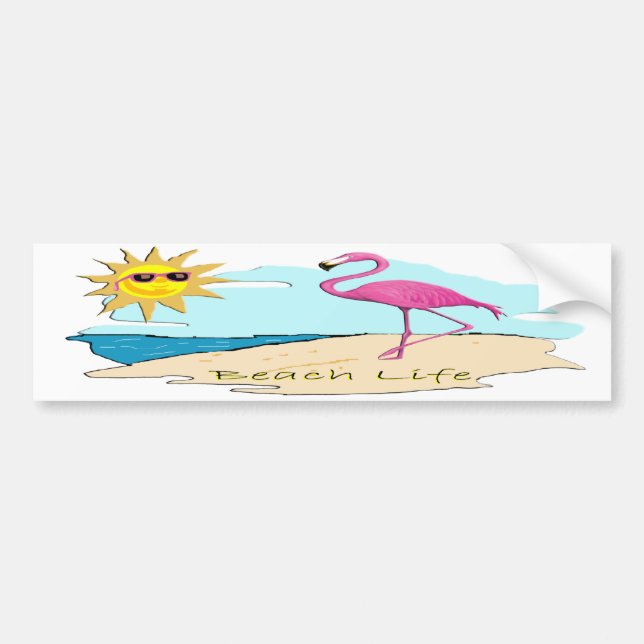Beach Life Bumper Sticker (Front)