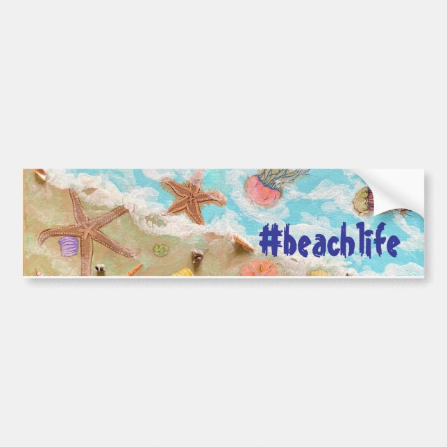 beach life bumper sticker (Front)