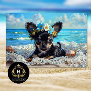 Beach life Chihuahua puppy decoupage Tissue Paper