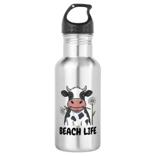Beach Life Cow Vintage Engraving T-Shirt Design_1 532 Ml Water Bottle