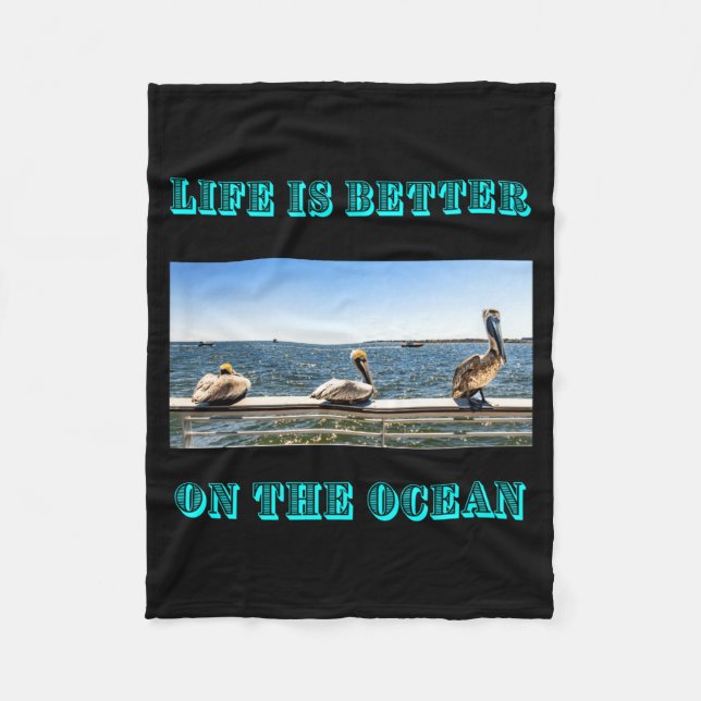 Beach Life Fleece Blanket (Front)
