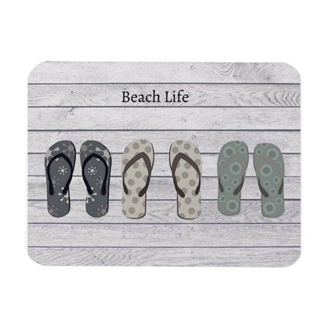 Beach Life, flip flops on boardwalk  Magnet (Horizontal)
