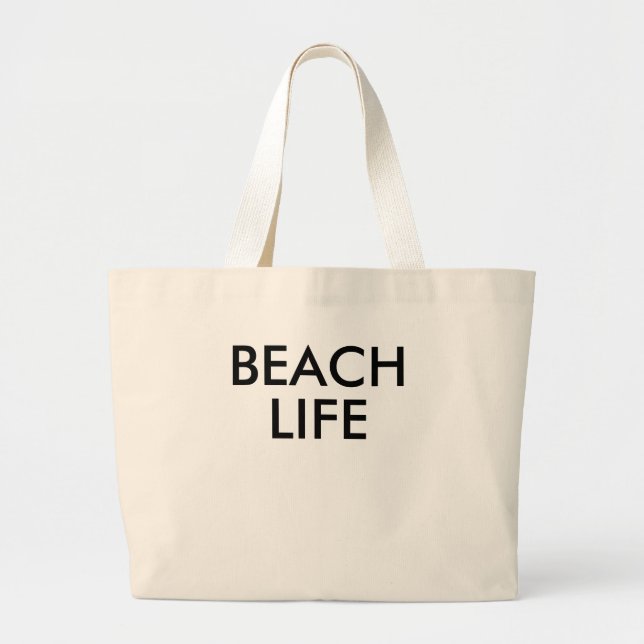Beach Life Lifeguard Gift Large Tote Bag (Front)