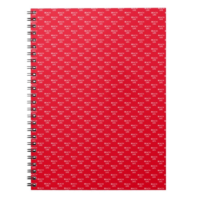 Beach Life Lifeguard Gift Red Notebook (Front)