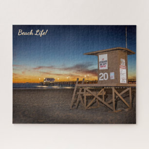 Beach Life!  Newport Beach at dusk Jigsaw Puzzle