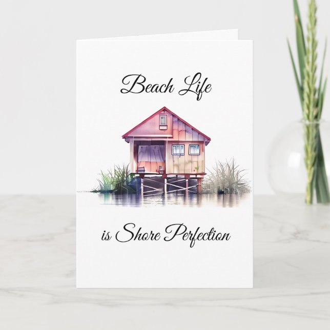 Beach Life Pun | Just Saying Hi Personalised Card (Front)