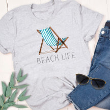 Beach Life Quote Nautical Beach Summer Chair T-Shi