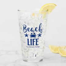 Beach LIFE Quote Nautical Coastal Summer Blue