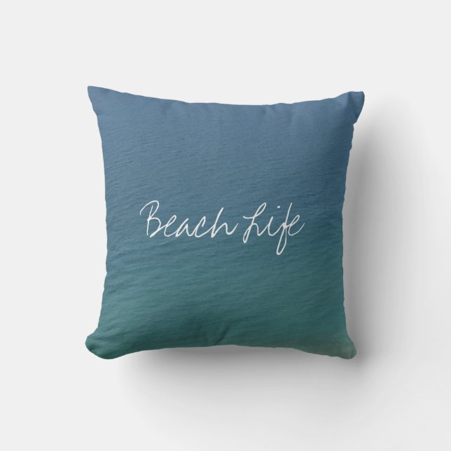 Beach Life Quotes Ocean Water Blue Abstract Cute Cushion (Front)