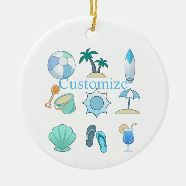 Beach Life Things Thunder_Cove  Ceramic Tree Decoration (Front)