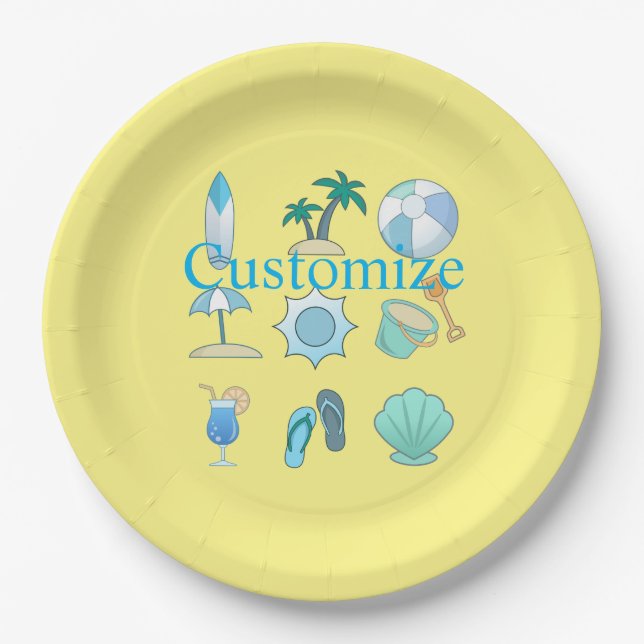 Beach Life Things Thunder_Cove  Paper Plate (Front)