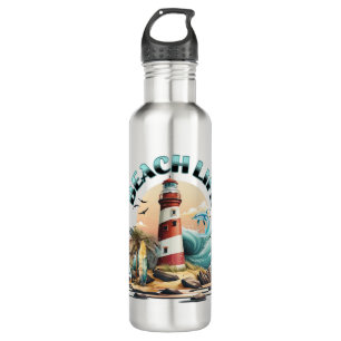 Beach Life Tropical Lighthouse 710 Ml Water Bottle