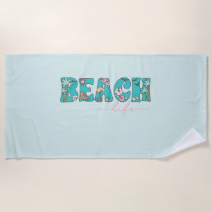 Beach Life Tropical Summer Customized Beach Towel