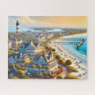 Beach Life with Lighthouse Jigsaw Puzzle