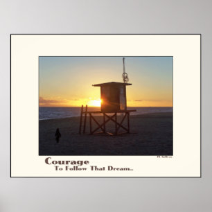 Beach Lifeguard Station Motivational Print