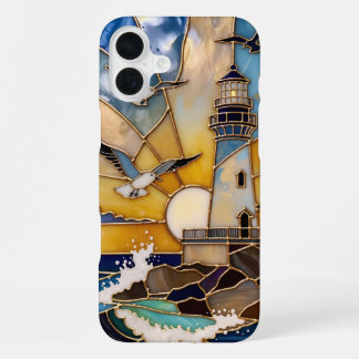 Beach Lighthouse iPhone Case Sunset Waves Birds