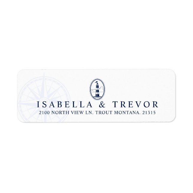 Beach Lighthouse | Nautical Themed Return Address (Front)