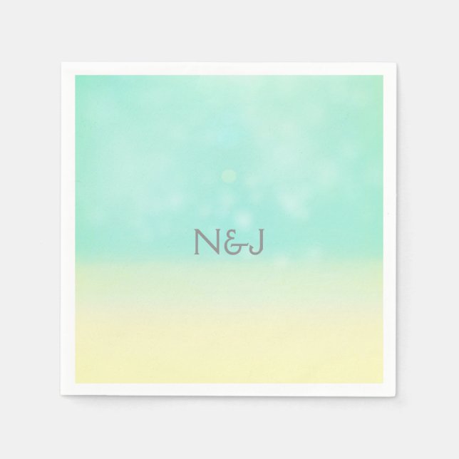 Beach Look Elegant Vintage Wedding Napkins (Front)