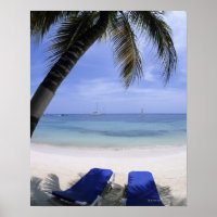 Beach, Lounge Chair, Palm tree, Horizon Over