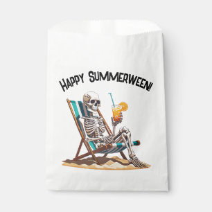 Beach Lounging Skeleton Halloween Favour Bags