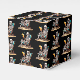 Beach Lounging Skeleton Halloween Favour Box
