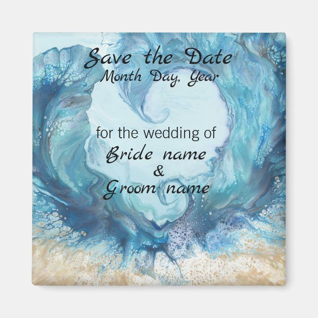 Beach Love Save Date Magnet (Front)